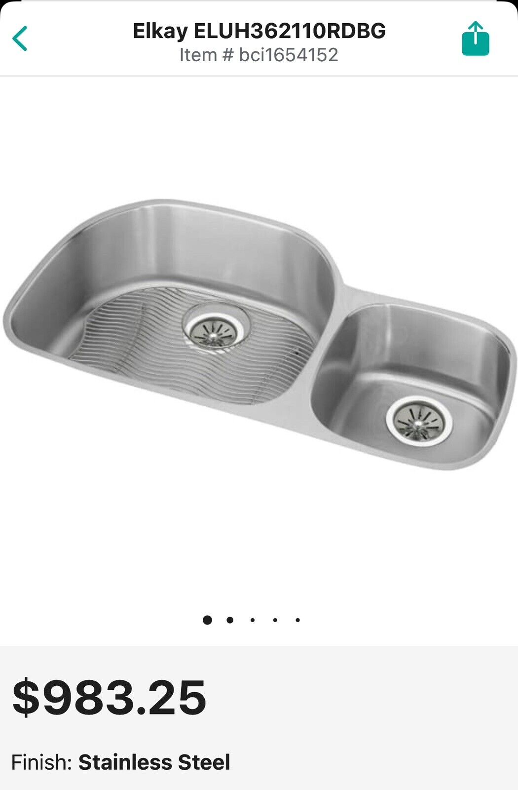 Elkay ELUH362110RDBG Gourmet Lustertone 35.75"x18.5" Double Basin Kitchen Sink