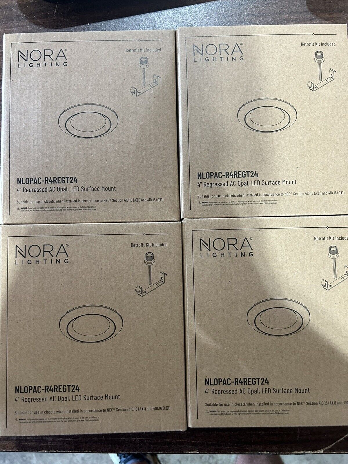 Nora Lighting NLOPAC-R4REGT2440 Opal 6"W 4000K LED Flush Mount - White - 2 Pack