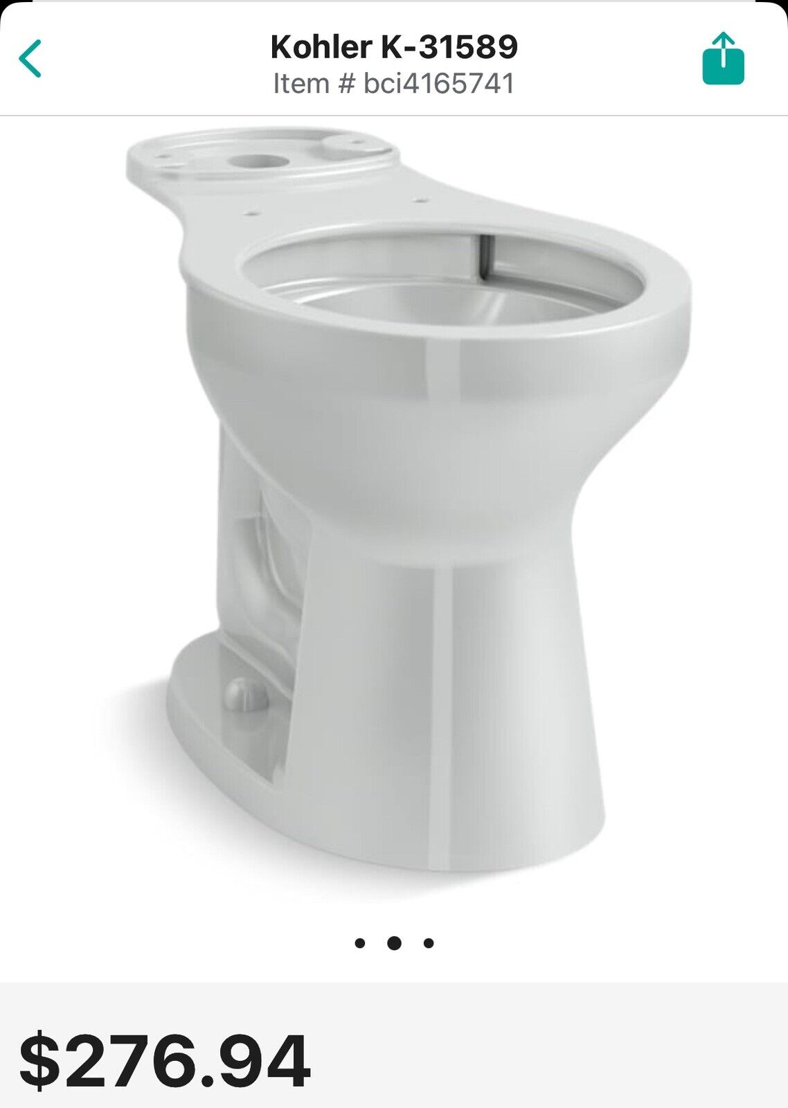 Kohler Cimarron Comfort Height Round-Front ChairHeight Toilet Bowl Only