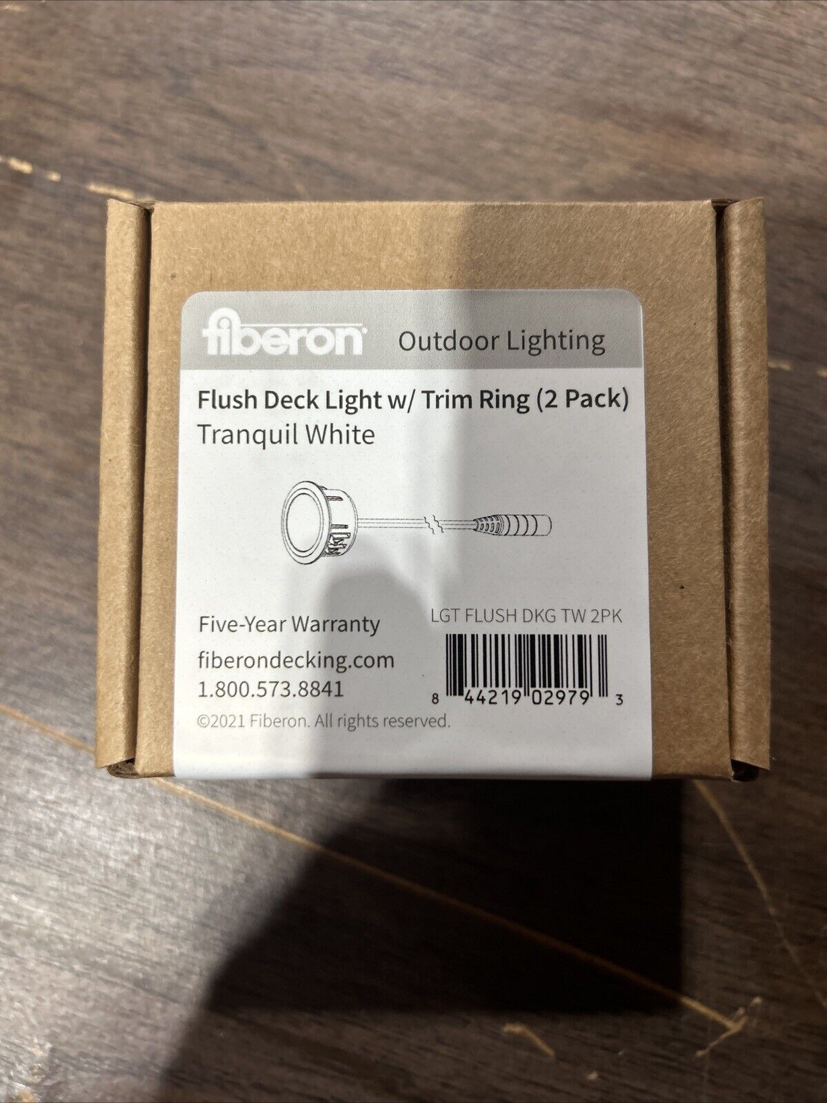 Flush Deck Light With Trim Ring (2 Pack) In Tranquil White