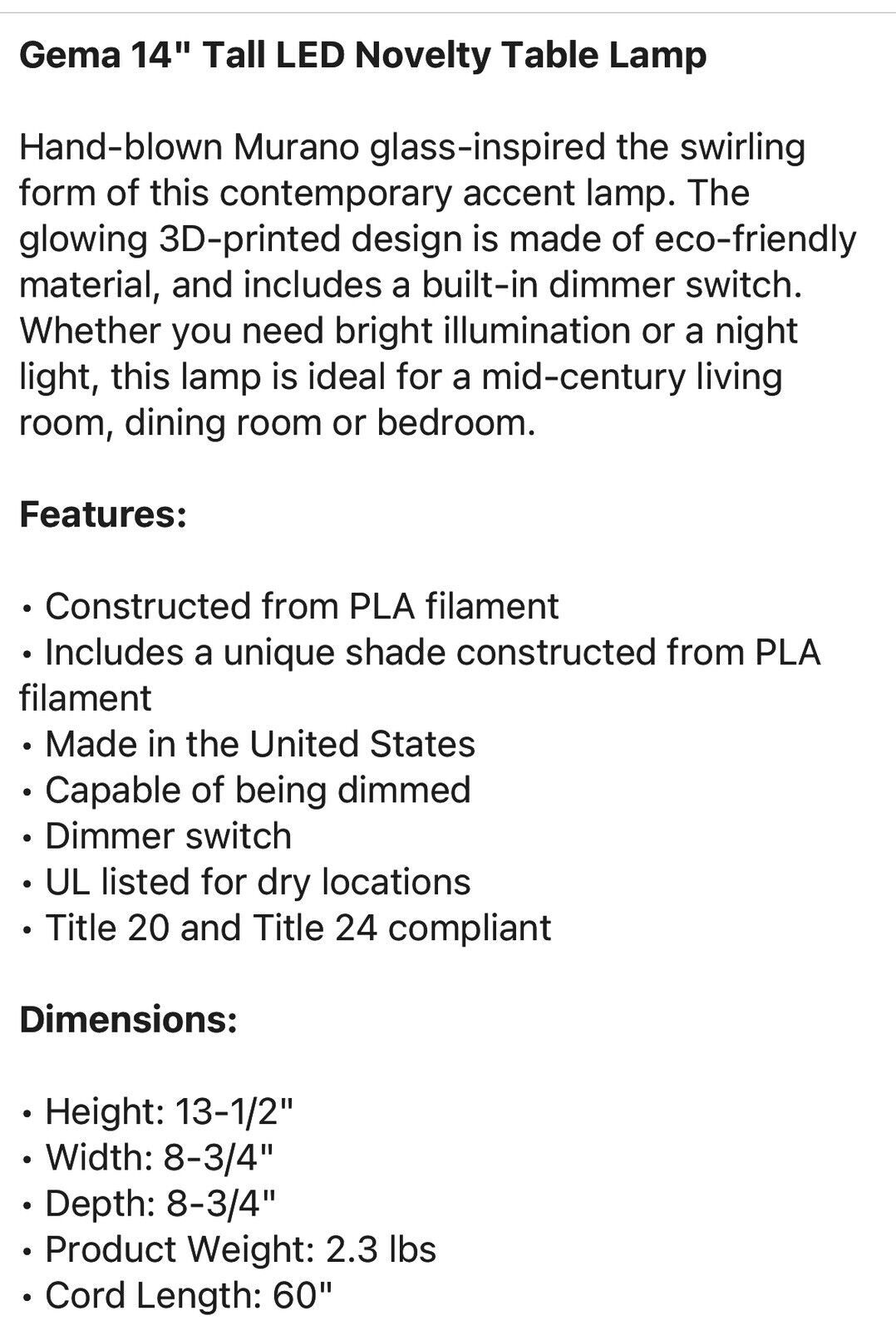 JONATHAN Y Lighting USA1009 Gema 14" Tall LED Novelty Table Lamp - Light Smoke /