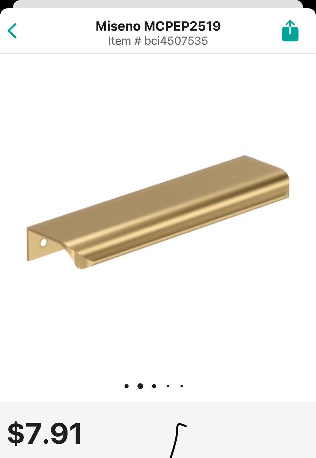 Miseno Lassen 5-3/16" Center Finger Cabinet Pull - Champagne Bronze