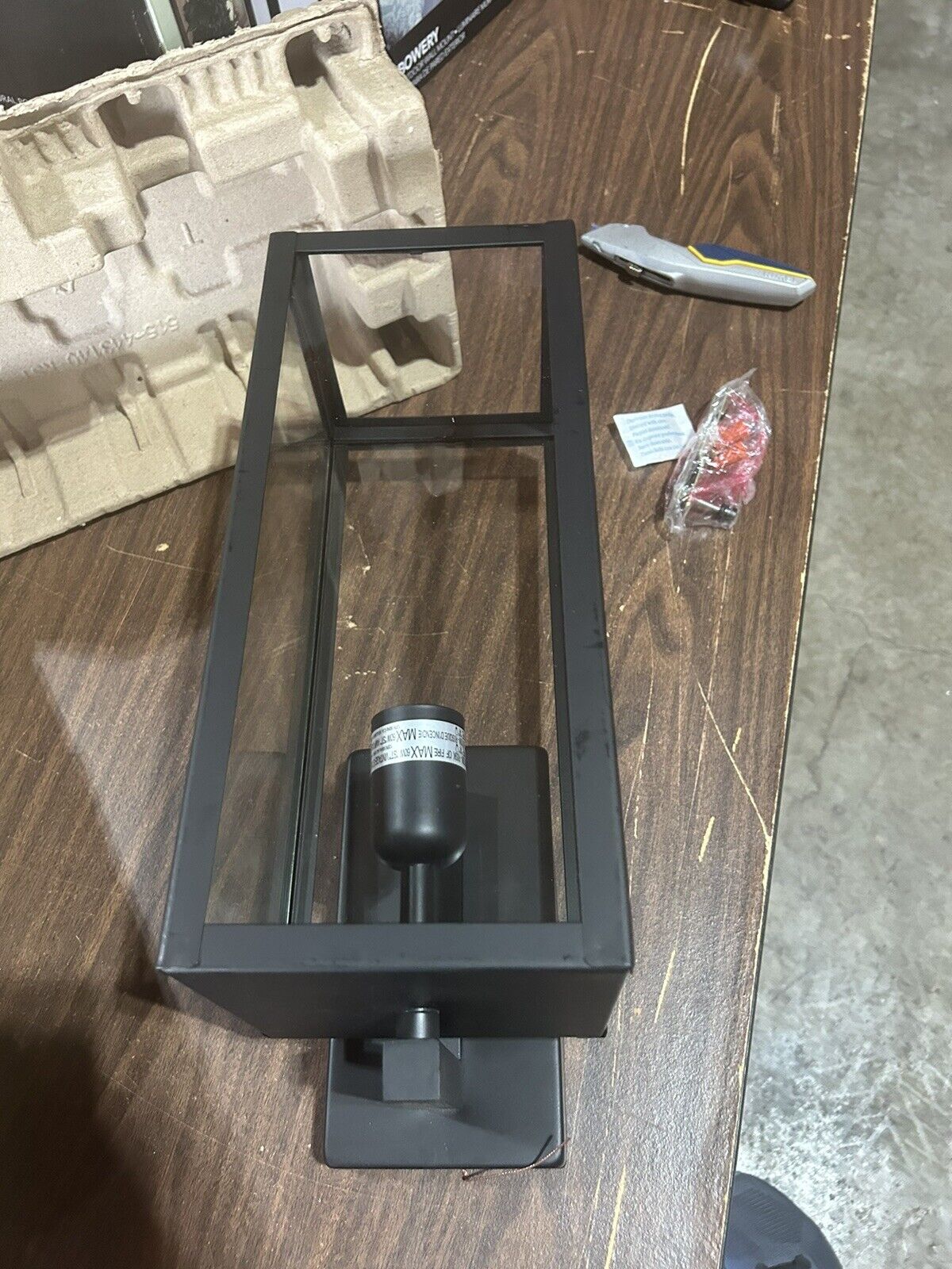 Globe Electric 44176 Bowery 1-Light Outdoor Indoor Wall Sconce Matte Black