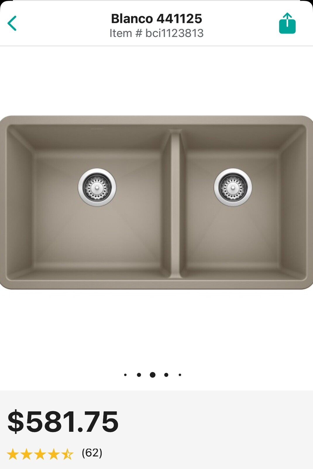 BLANCO 441311 PERFORMA SILGRANIT 60/40 Double Bowl Undermount Kitchen Sink
