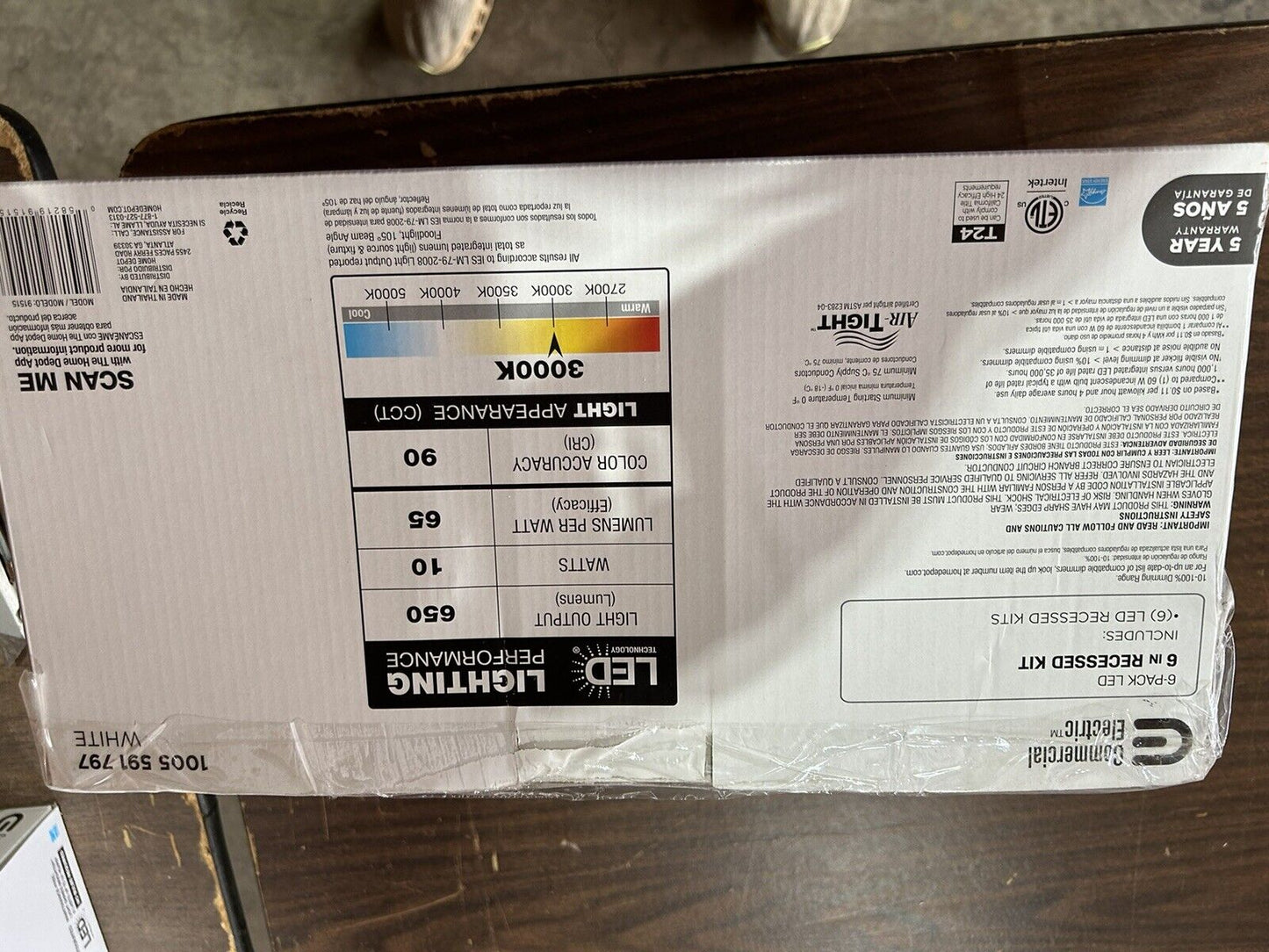 Commercial Electric 100559179710W 6" LED Integrated Light - White (6-Pack)