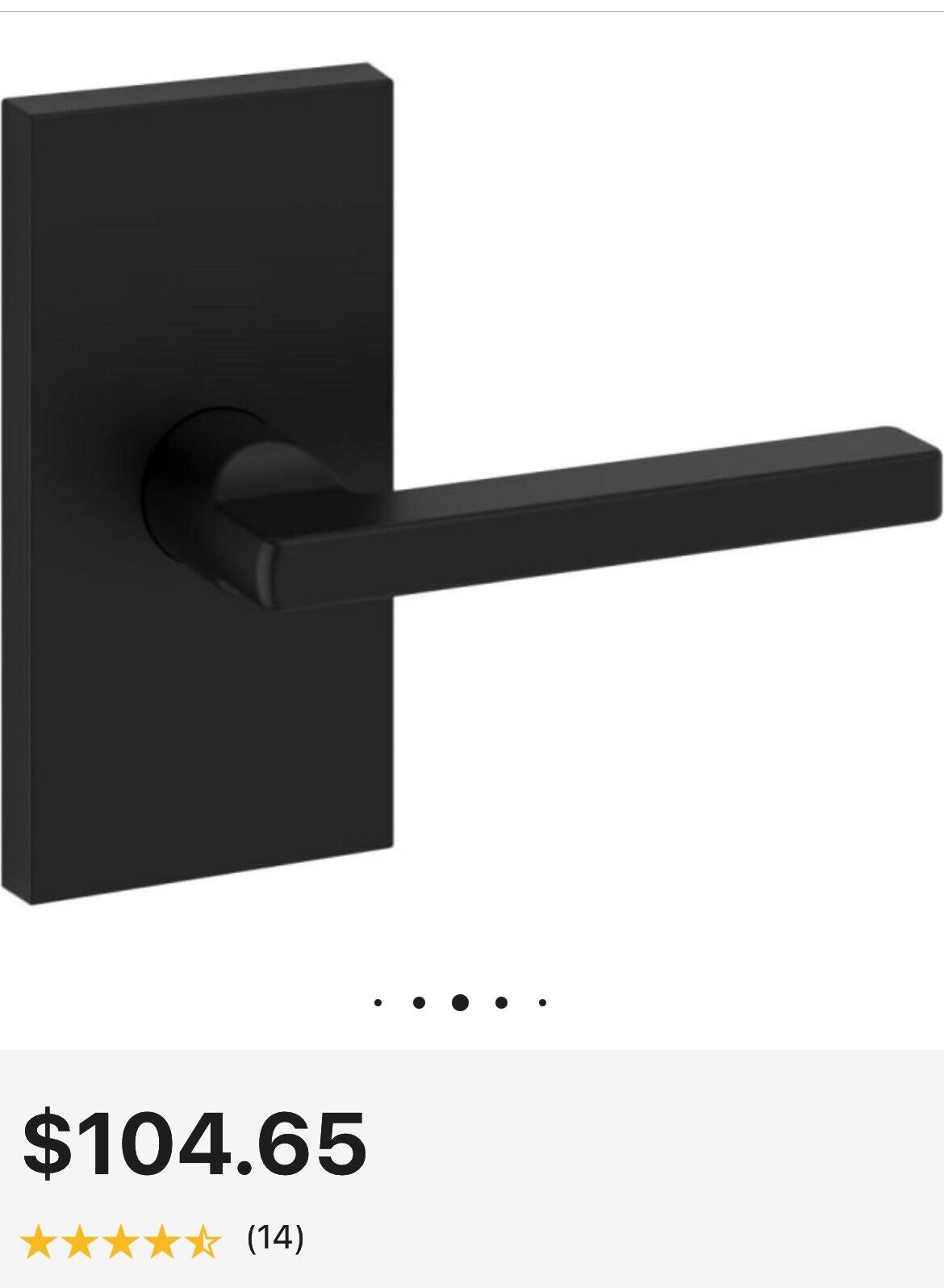 Baldwin PS.SQU.CFR Rectangle Passage Door Lever Set - Black