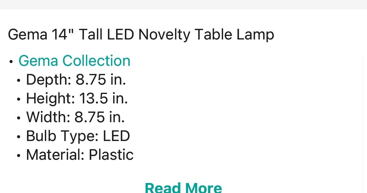 JONATHAN Y Lighting USA1009 Gema 14" Tall LED Novelty Table Lamp - Light Smoke /