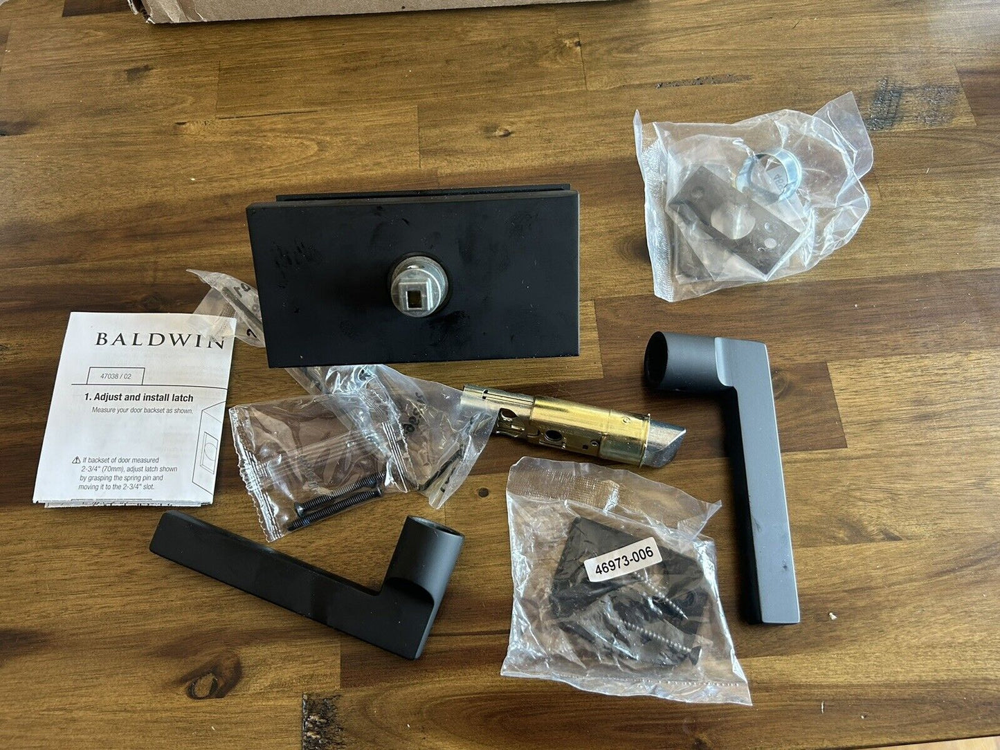 Baldwin PS.SQU.CFR Rectangle Passage Door Lever Set - Black