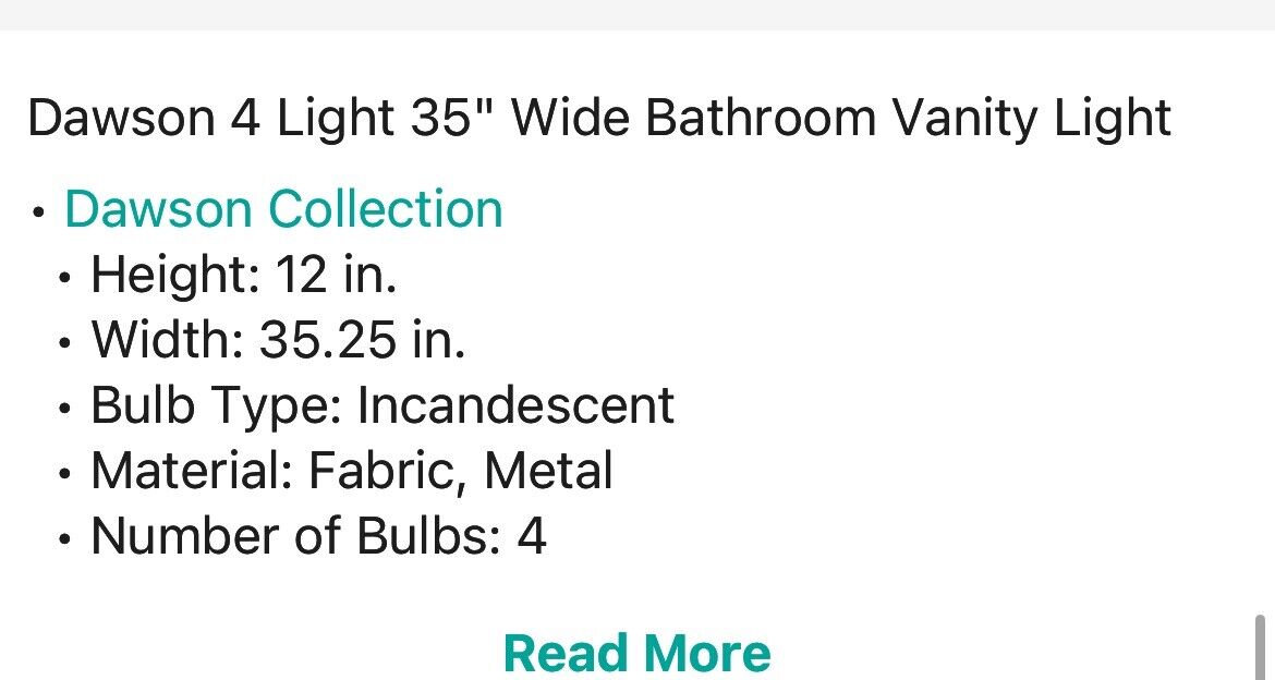 Dawson 4 Light 35" Wide Bathroom Vanity Light