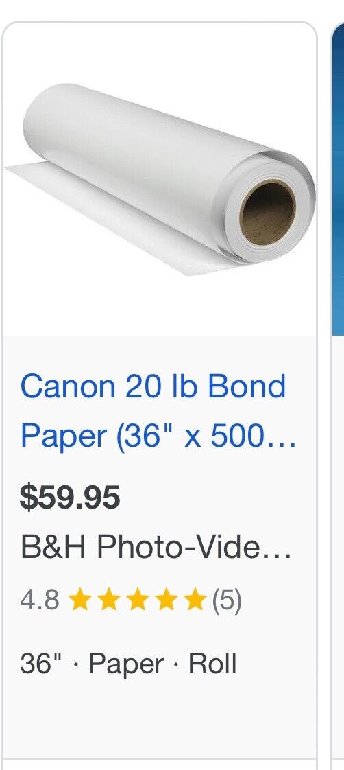 Canon 20 lb Bond Paper (36" x 150' Roll) - 3871V284