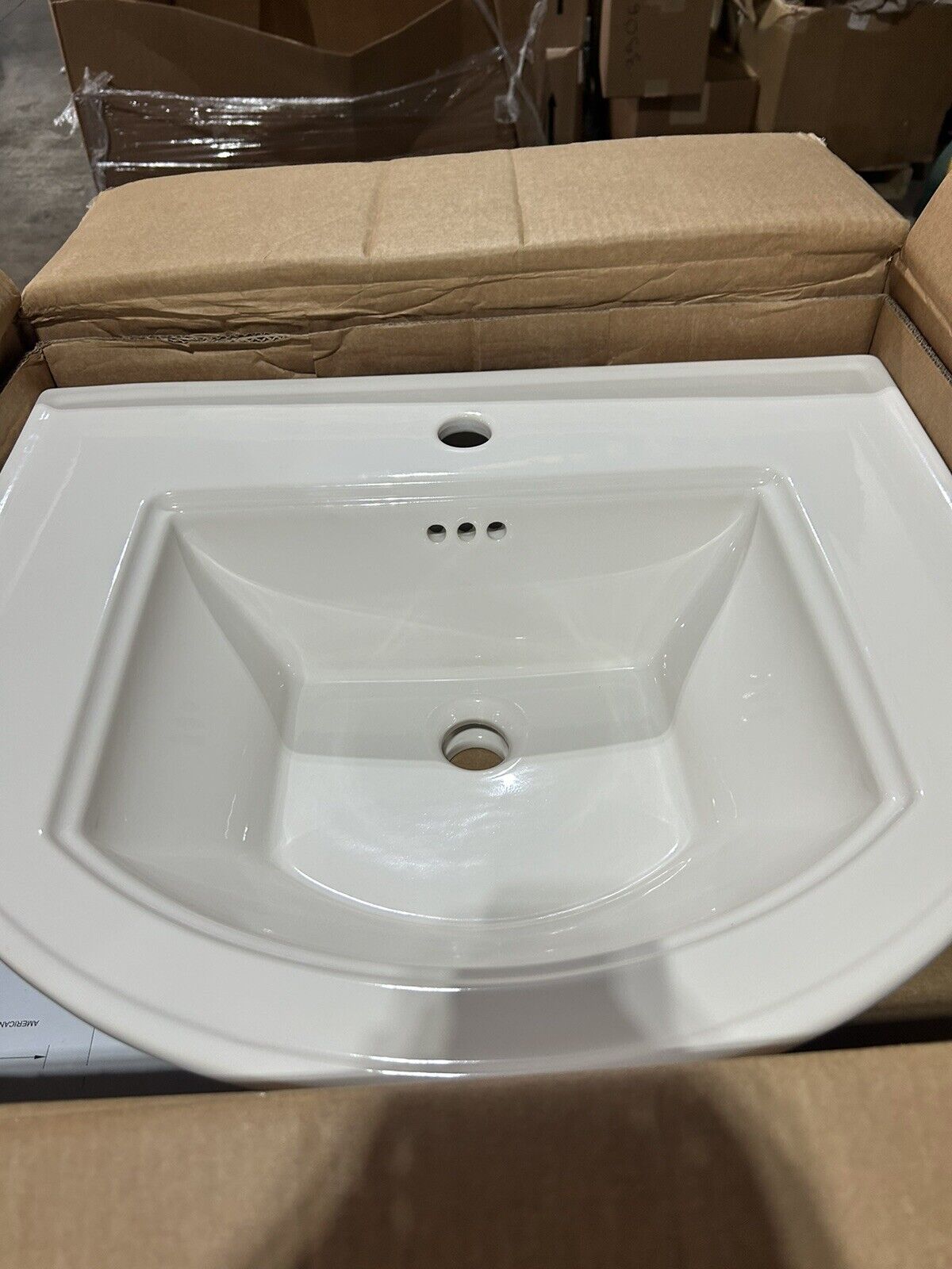 Estate 24" Pedestal Bathroom Sink Only with 1 Hole Drilled and Overflow