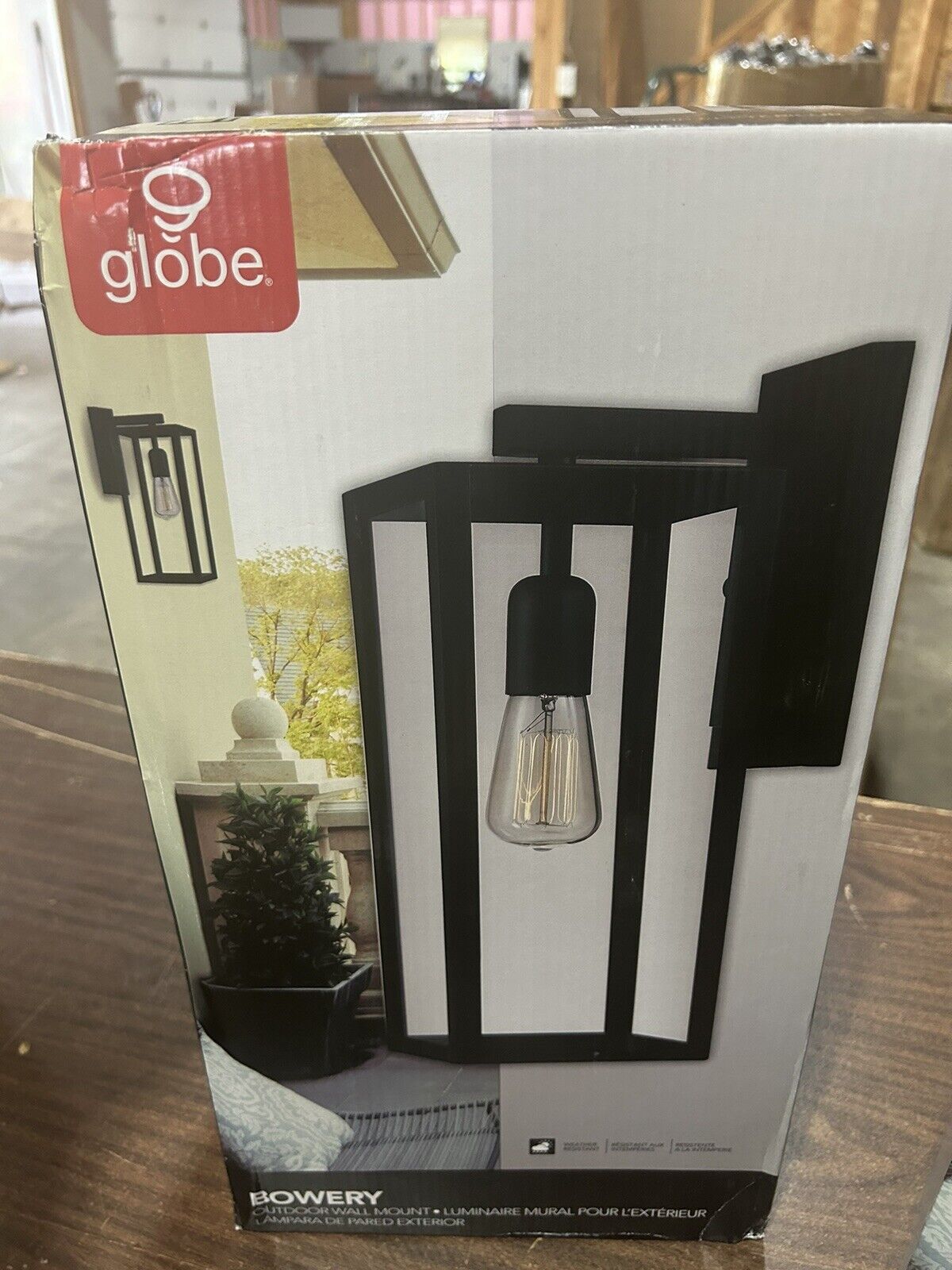 Globe Electric 44176 Bowery 1-Light Outdoor Indoor Wall Sconce Matte Black