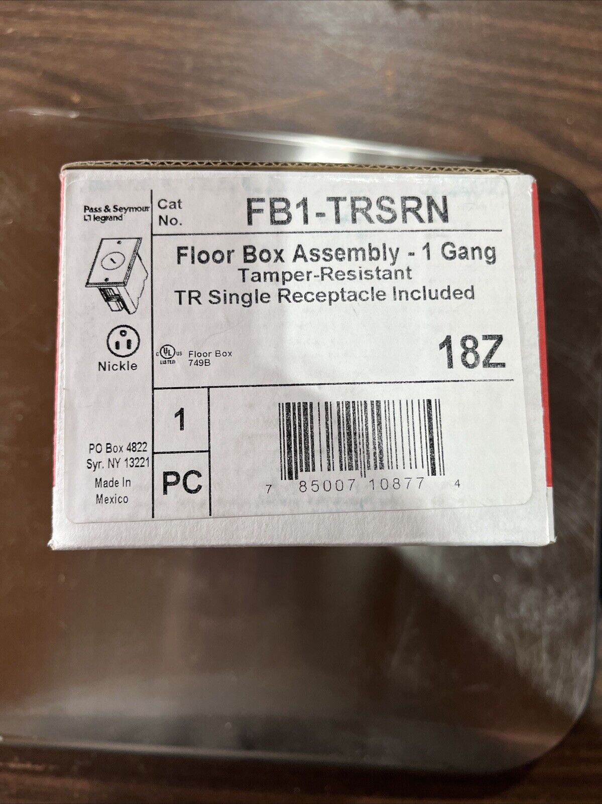 Legrand Pass & Seymour Slater Nickel 1-Gang Floor Box Tamper-Resistant FB1TRSRN