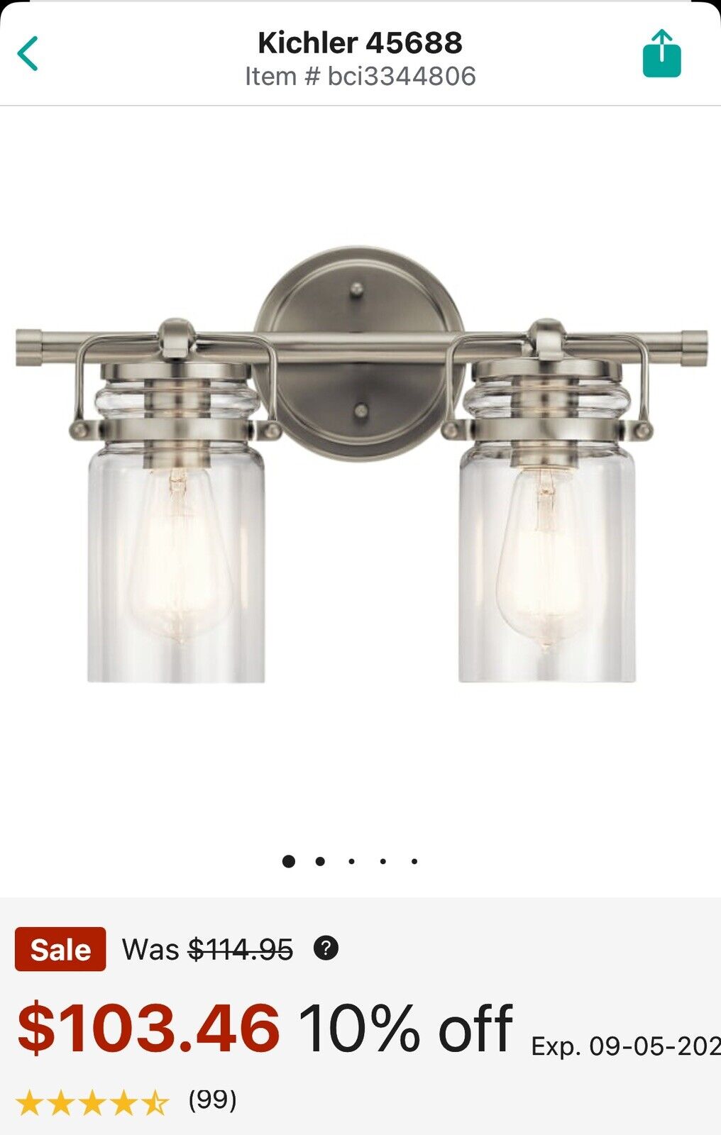 Kichler 45688CPZ - Bathroom Fixtures Indoor Lighting