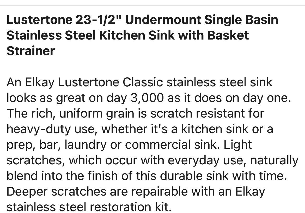 Elkay ELUHAD211555PD Lustertone 23-1/2" Undermount Single Basin - Stainless