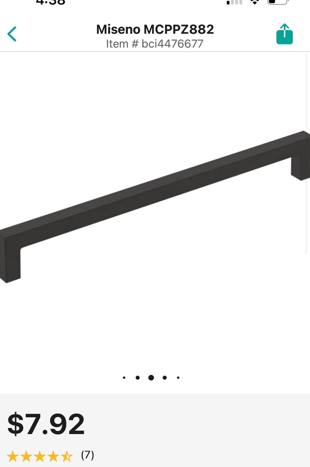 Miseno MCPPZ882 Studio 8-13/16" Center to Center Handle Cabinet - Black