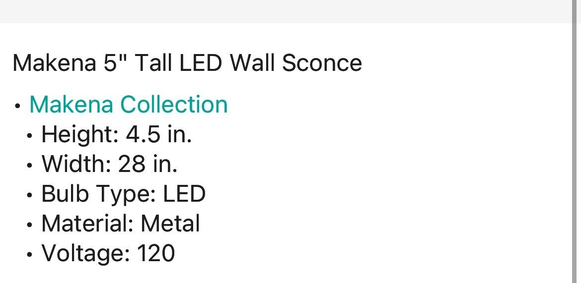 JONATHAN Y Makena 28 in. 1-Light Black Metal Dimmable LED Metal Wall Sconce