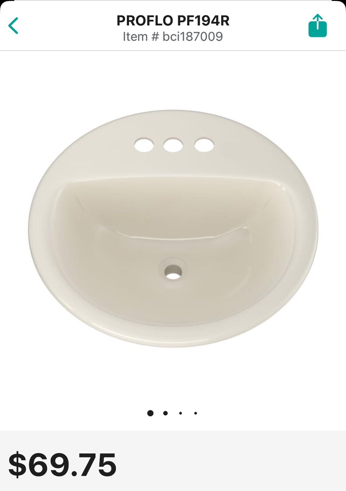 PROFLO PF194R Rockaway 19" Circular Vitreous China Drop In - White