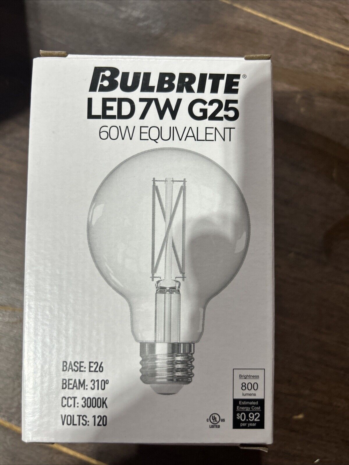 Bulbrite 60w Equiv 7w 30k LED Bulb