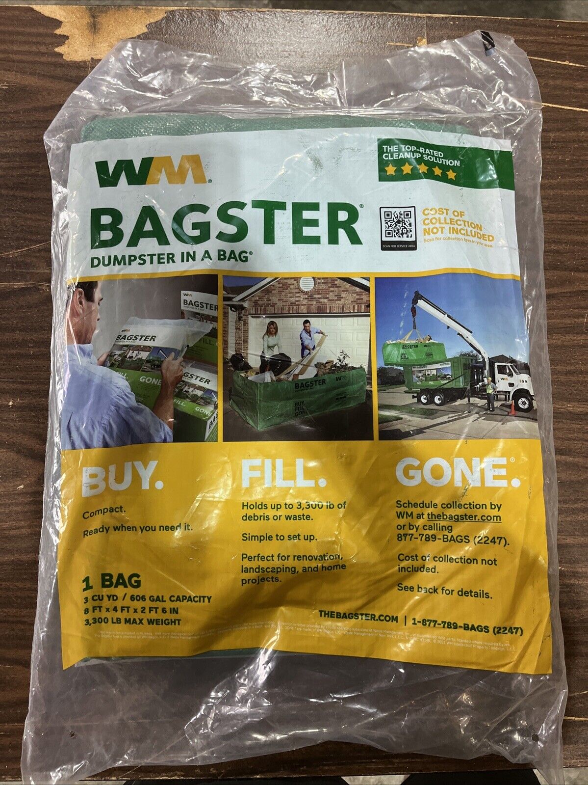 Bagster 3CUYD Dumpster in a Bag