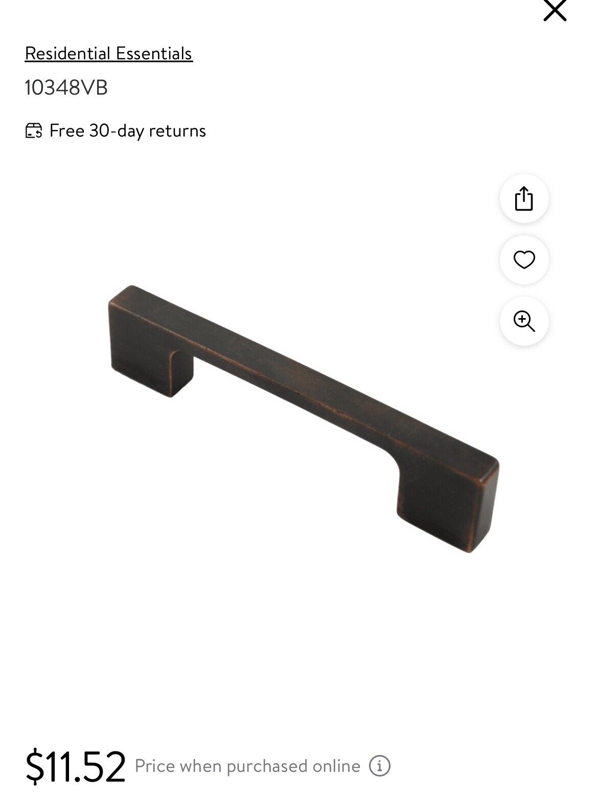 Residential Essentials Contemporary 5” Center To Center Handle Cabinet Pull 8 Pk