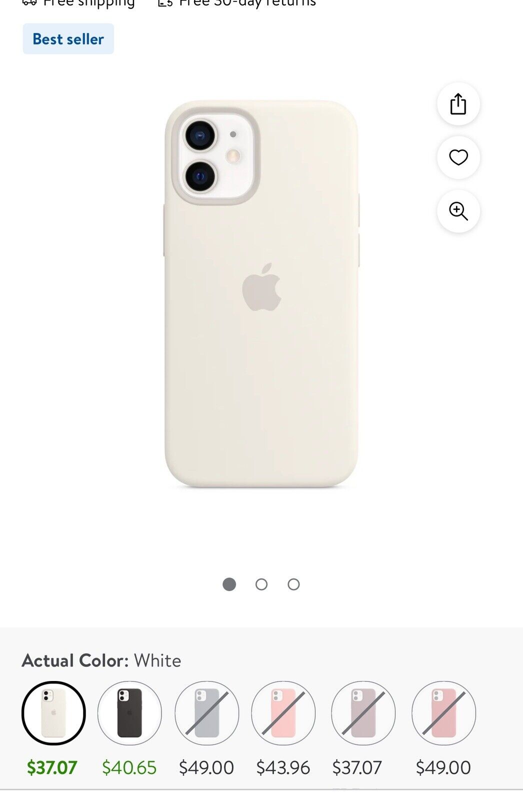 Apple Silicone Case with MagSafe for iPhone 12 mini - White