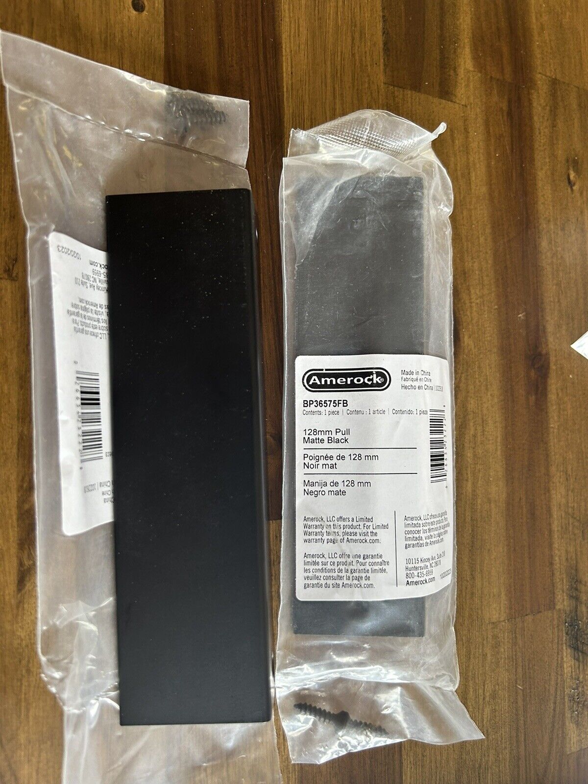 Amerock BP36575 Black Edge Pull 5-13/16"L Finger Cabinet Pull 2 Pack
