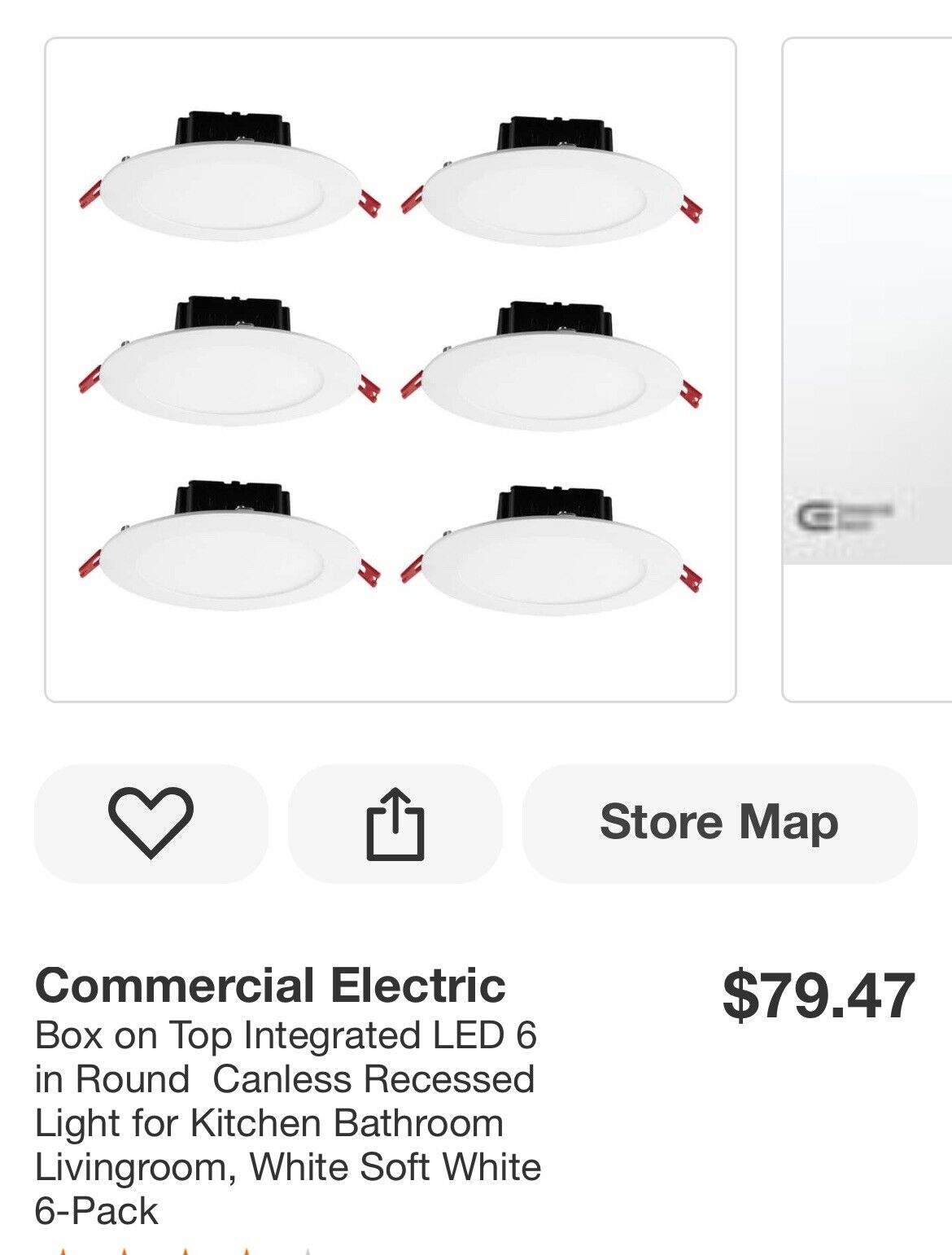 Commercial Electric 100559179710W 6" LED Integrated Light - White (6-Pack)