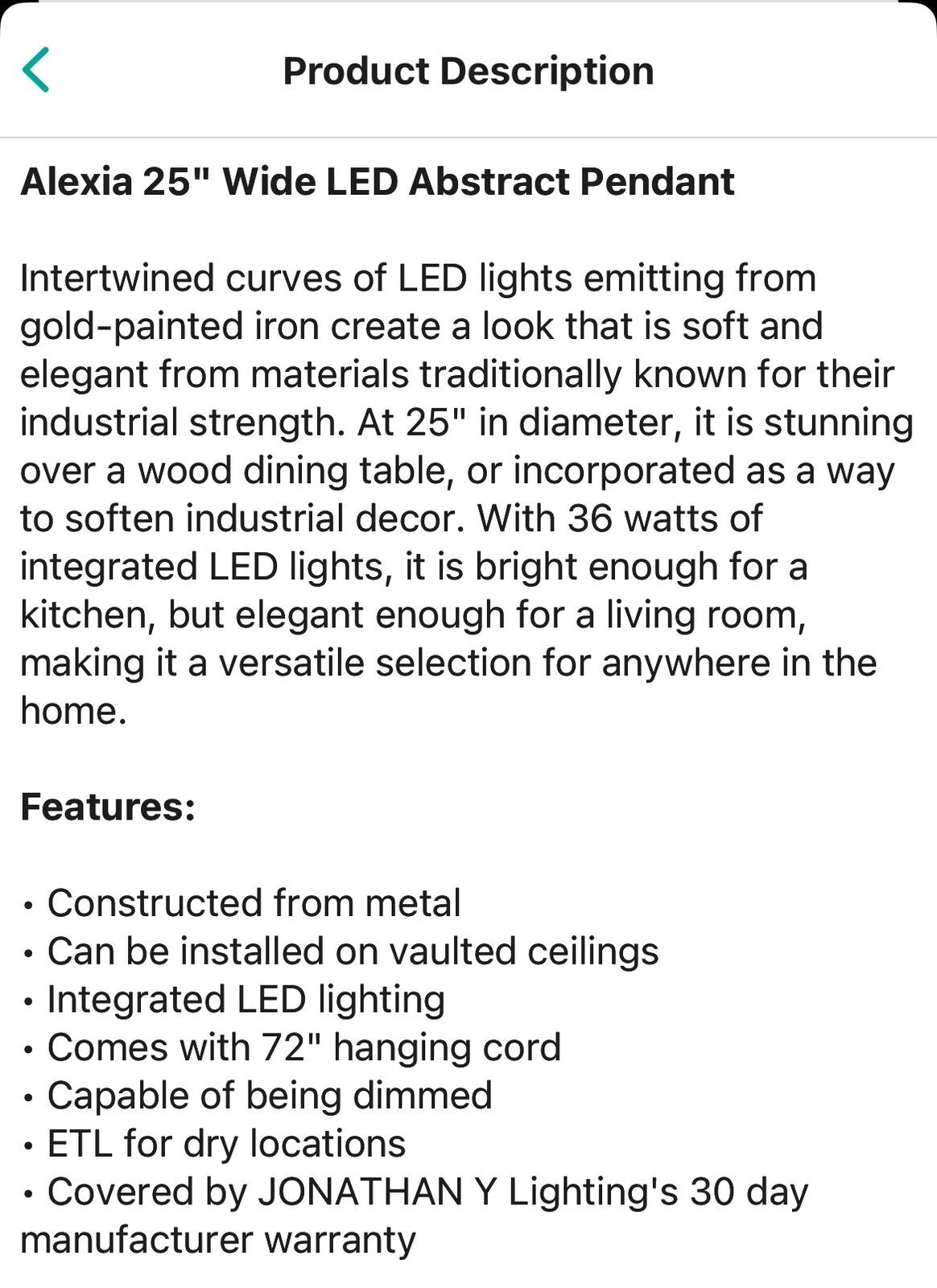 JONATHAN Y Lighting JYL7219 Alexia 25"W LED Abstract Pendant - Silver