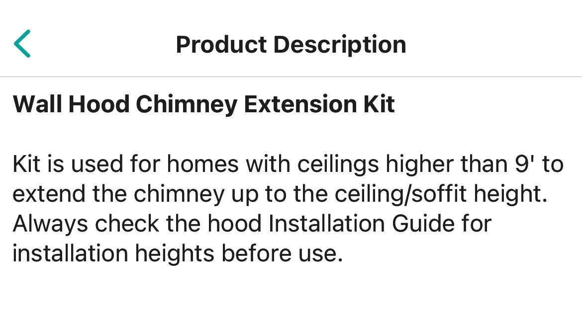 Jenn Air EXTKIT12HS Range Hood Extension For Chimneys Greater Than 9’