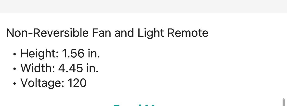 Fanimation CR500 Universal White Remote For Ceiling Fans
