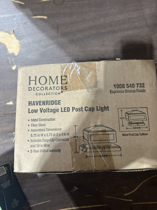Havenridge 4" Led Post Cap Pier Mount Light Espresso Bronze 1008540732 New