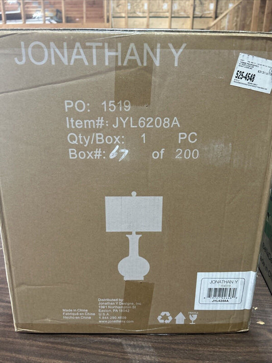 JONATHAN Y JYL6208A Brussels 27" Ceramic/Metal LED Table Lamp Contemporary Trans